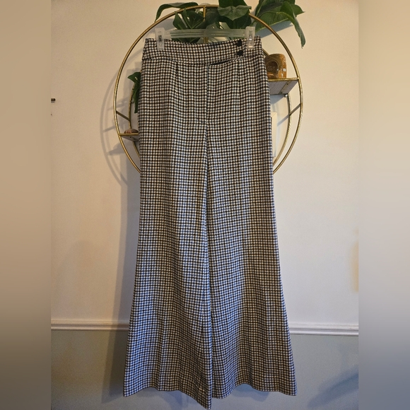 Kate Spade Pop Houndstooth Flare Wool Pants - Picture 2 of 7
